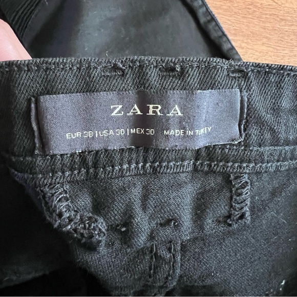 Zara Black Extra Slim Button fly stretch Denim Jeans Mens size 30 - Picture 4 of 12